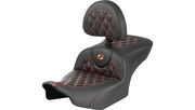 SADDLEMEN RoadSofa™ Seat - w/ Backrest - Carbon Fiber - Latt - Orange