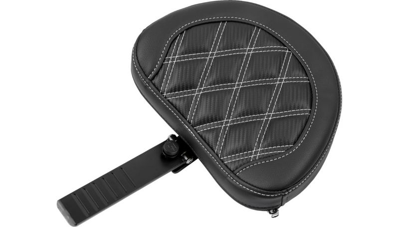 SADDLEMEN RoadSofa™ Seat - with Backrest - Carbon Fiber - Lattice Stitch - White Stitch - Touring '23.5-'25