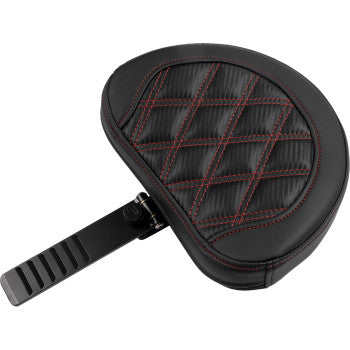 SADDLEMEN Roadsofa™ Extended Reach Seat - with Backrest - Lattice Stitch - Red Stitch - Touring '23.5-'25