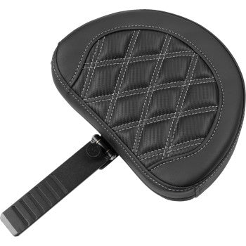 SADDLEMEN Roadsofa* Extended Reach Seat - with Backrest - Lattice Stitch - Silver Stitch - Touring '23.5-'25