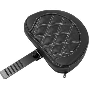 SADDLEMEN Roadsofa™ Extended Reach Seat - with Backrest - Lattice Stitch - White Stitch - Touring '23.5-'25