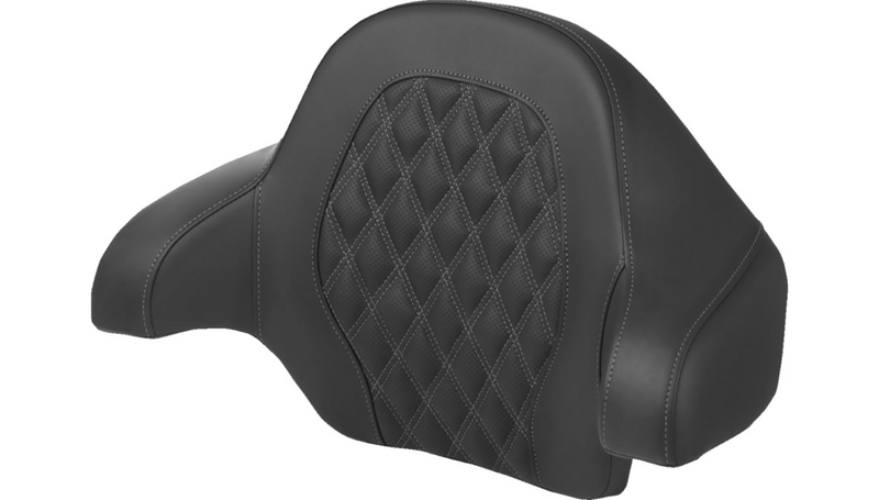 SADDLEMEN Tour-Pack Backrest Pad - Lattice Stitch - Dark Gray Stitch - '14-'24 TOURING