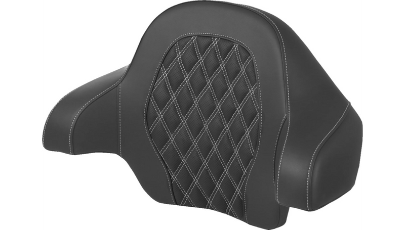 SADDLEMEN Tour-Pack Backrest Pad - Lattice Stitch - White Stitch - '14-'24 TOURING