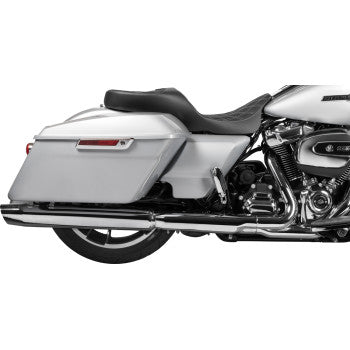 DRAG SPECIALTIES SEATS Extended Reach Freedom Seat - Vinyl - Double Diamond - Silver Stitch - Touring '09-'24