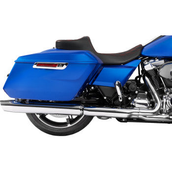 DRAG SPECIALTIES SEATS Extended Reach Predator III Seat - Double Diamond - Red Stitching - Vinyl - Touring '23-'24