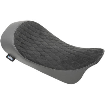 DRAG SPECIALTIES EZ-ON Mount Low-Profile Solo Seat - Faux Suede - Diamond - Touring '08-'23