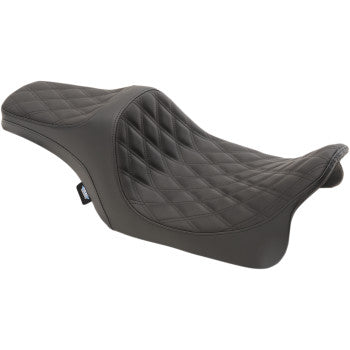 DRAG SPECIALTIES Predator III Seat - Double Diamond - Black Stitched - Touring '08-'23