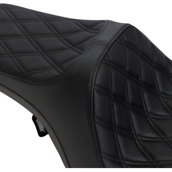 DRAG SPECIALTIES Predator III Seat - Double Diamond - Black Stitched - Touring '99-'07