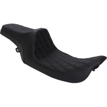 DRAG SPECIALTIES Predator III Seat - Double Diamond - Black Stitched - Touring '99-'07