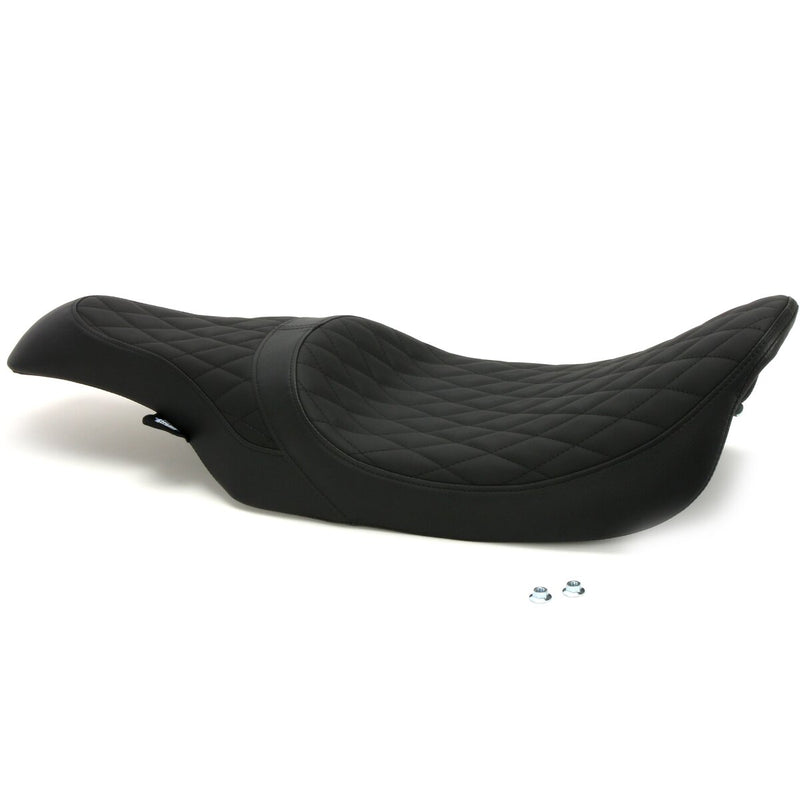 DRAG SPECIALTIES Caballero 2-Up Seat - Solar Reflective Leather - Diamond Stitch - Touring '99-'07