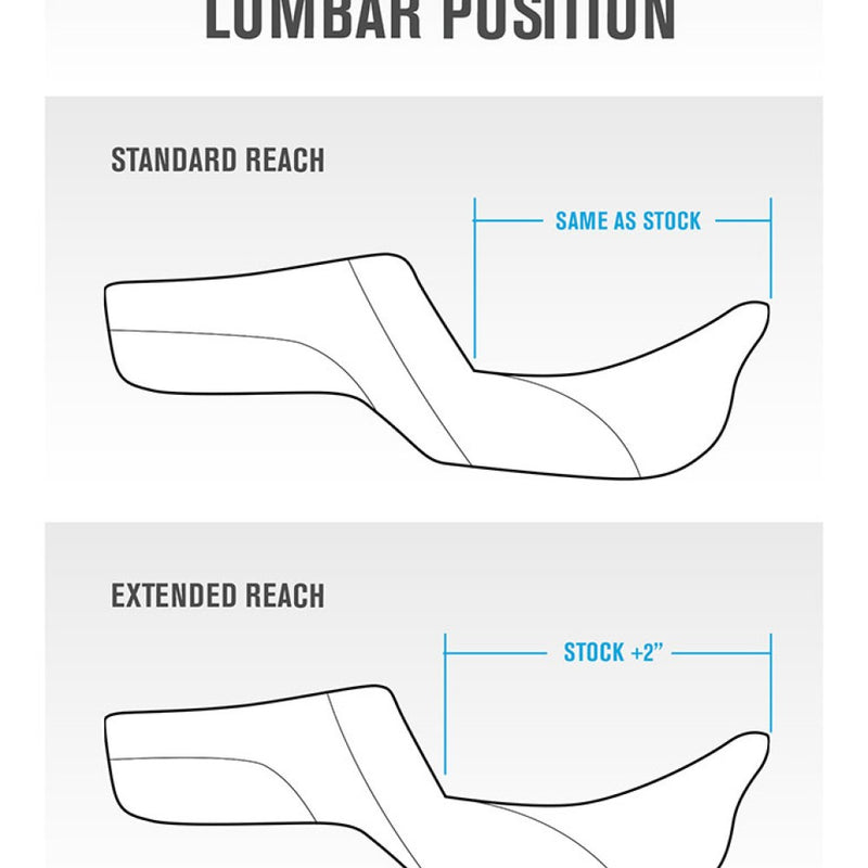 SADDLEMEN Roadsofa™ Extended Reach Seat - with Backrest - Lattice Stitch - Red Stitch - Touring '23.5-'25