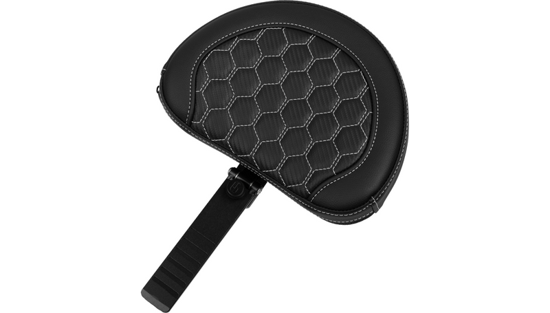 SADDLEMEN Roadsofa™ Extended Reach Seat - with Backrest - Honeycomb - White Stitch - Touring '23.5-'25