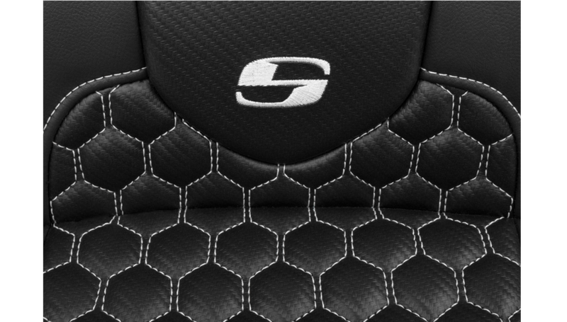 SADDLEMEN Roadsofa™ Extended Reach Seat - with Backrest - Honeycomb - White Stitch - Touring '23.5-'25