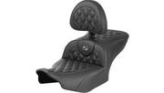 SADDLEMEN RoadSofa™ Seat - w/ Backrest - Carbon Fiber - Latt - Gray