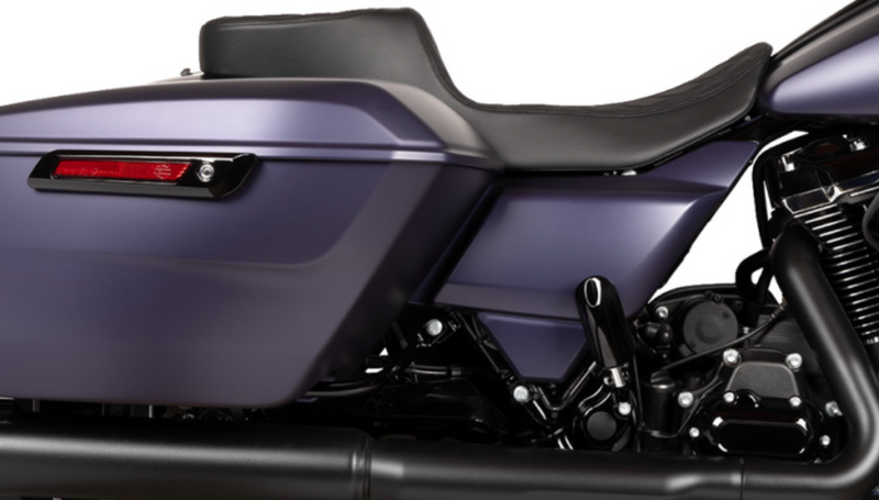 DRAG SPECIALTIES Predator III 2-Up Seat - Extended Reach - Black Vinyl with Double Diamond Stitch - Touring '23.5-'24