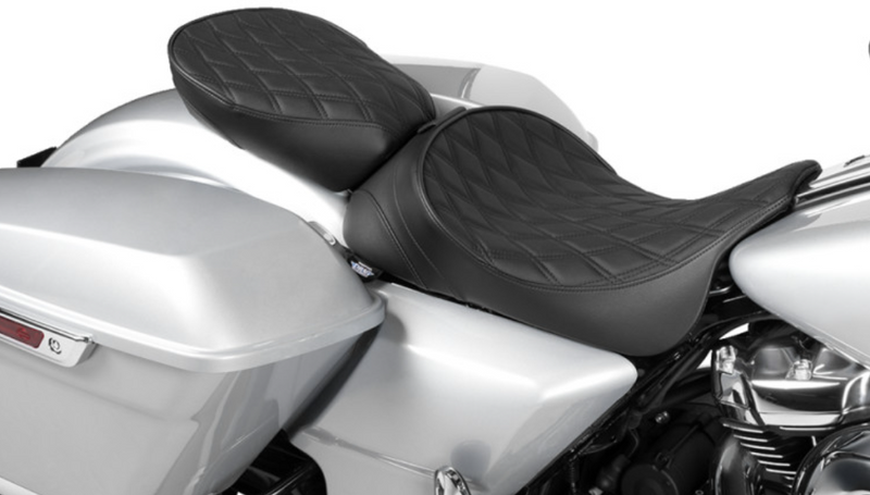 DRAG SPECIALTIES Wide Rear Solo Seat - Double Diamond - Black Stitch - FL '97-'23