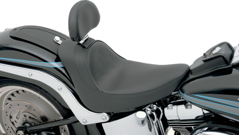 DRAG SPECIALTIES Smooth Solo Solar-Reflective Leather Backrest Compatible Seat - Black - Softail '06-'17