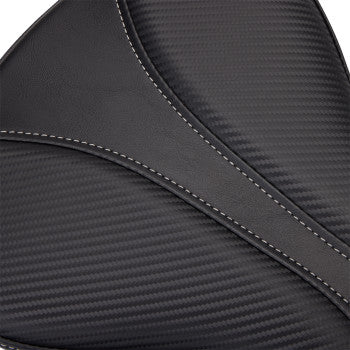 SADDLEMEN Dominator Pillion Pad - Standard Reach - Black w/ Silver Stitching - Softail '06-'17