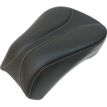 SADDLEMEN Dominator Pillion Pad - Standard Reach - Black w/ Silver Stitching - Softail '06-'17
