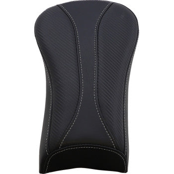 SADDLEMEN Dominator Pillion Pad - Standard Reach - Black w/ Silver Stitching - Softail '06-'17