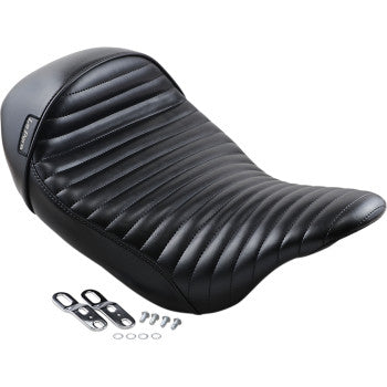 LE PERA Stubs Cafe Seat - Pleated - Black - Touring '08-'22