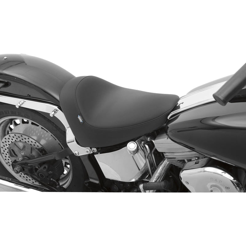 DRAG SPECIALTIES Low Profile Smooth Solo Solar-Reflective Leather Seat - Black - Softail '84-'99