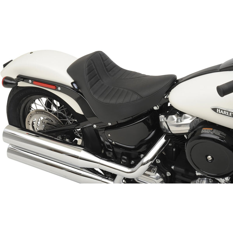 DRAG SPECIALTIES EZ-On Scorpion Stitch Vinyl Solo Seat - Black - Softail '18-'22
