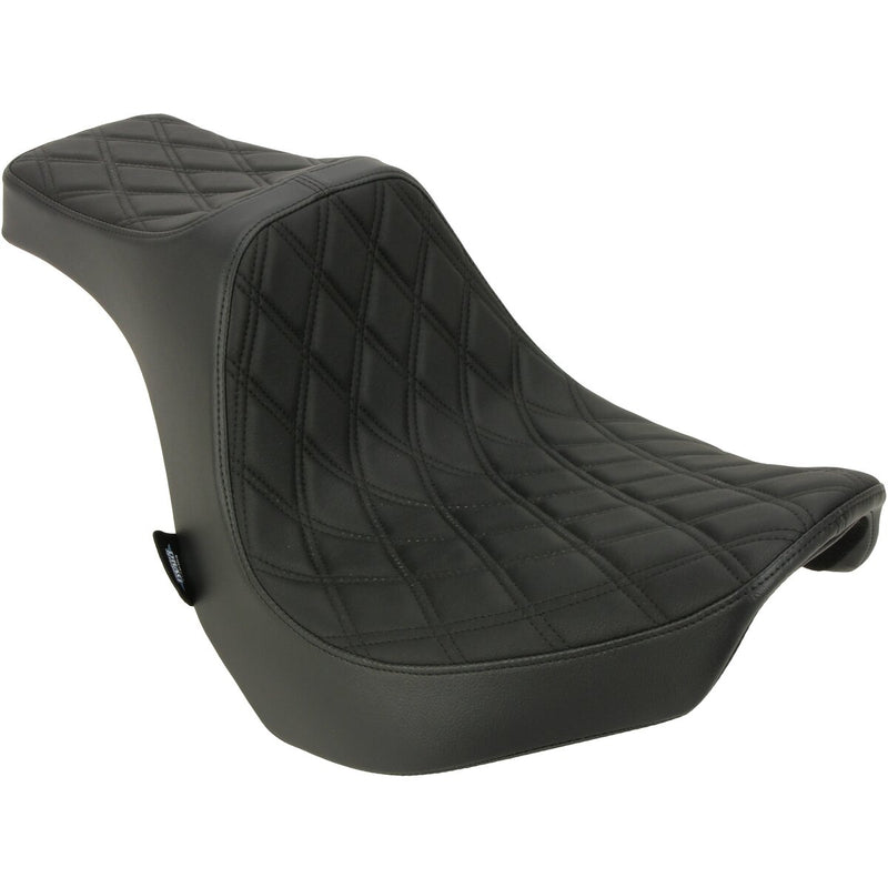 DRAG SPECIALTIES Predator III Double Diamond Black Stitch Vinyl Seat - Black - Softail '18-'22