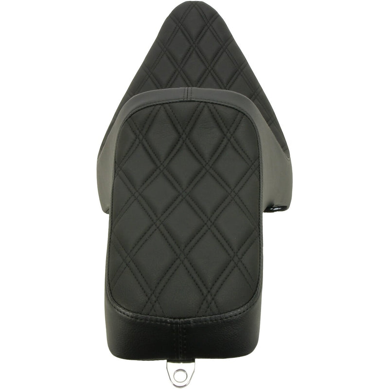 DRAG SPECIALTIES Predator III Double Diamond Black Stitch Vinyl Seat - Black - Softail '84-'99