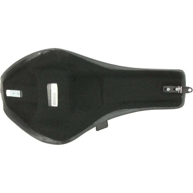 DRAG SPECIALTIES Predator III Double Diamond Silver Stitch Vinyl Seat - Black - Softail '84-'99