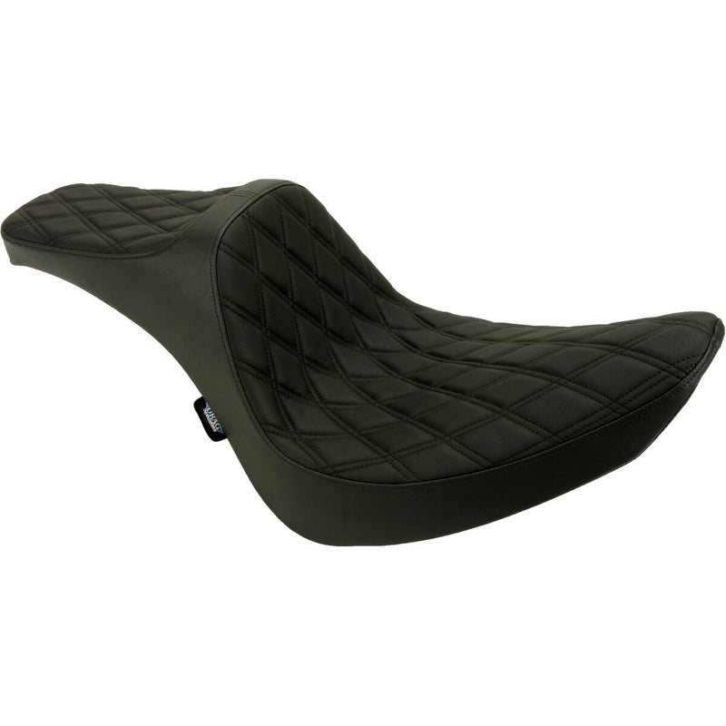 DRAG SPECIALTIES Predator III Double Diamond Black Stitch Vinyl Seat - Black - Softail '06-'17