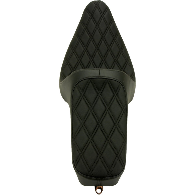 DRAG SPECIALTIES Predator III Double Diamond Black Stitch Vinyl Seat - Black - Softail '06-'17