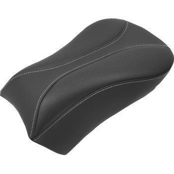SADDLEMEN Dominator Pillion Pad - Standard Reach - Black w/ Gray Stitching - Dyna '06-'17