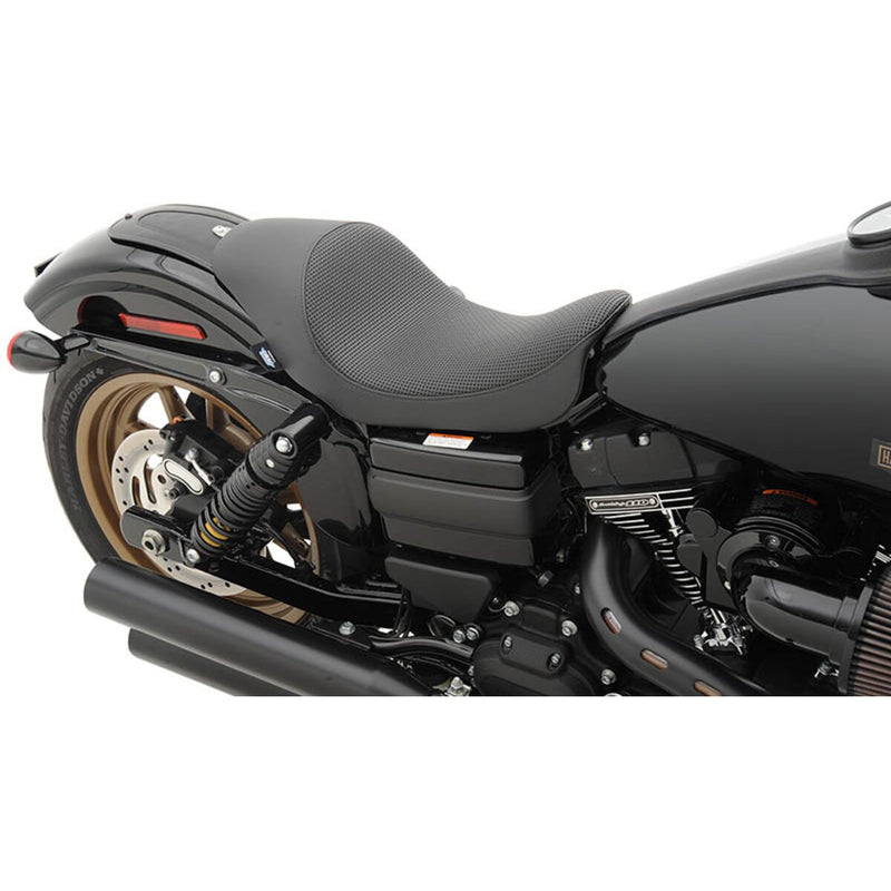 DRAG SPECIALTIES Low Profile 3/4 Basketweave Solo Vinyl Seat - Black -  Dyna '06-'17