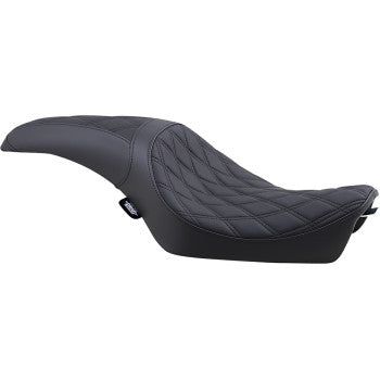 DRAG SPECIALTIES Predator Double Diamond Black Stitch Vinyl Seat - Black - Sportster '10-'22