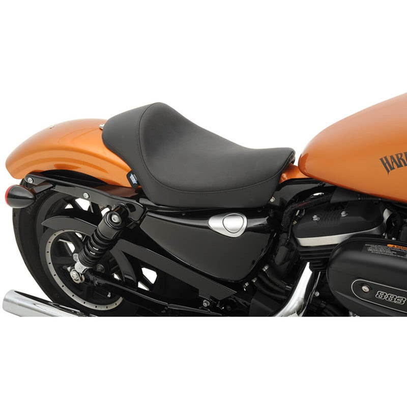 DRAG SPECIALTIES Cafe Style Smooth Solo Vinyl Seat - Black - Sportster '10-'22
