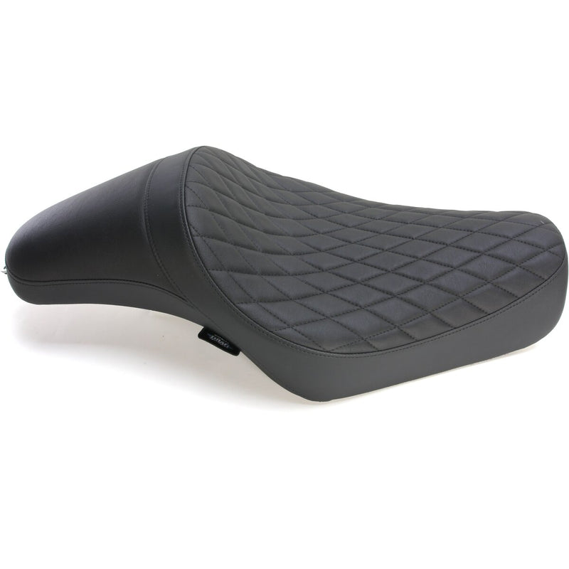 DRAG SPECIALTIES Predator Extended Reach Diamond Black Stitch Vinyl Seat - Black - Sportster '04-'22