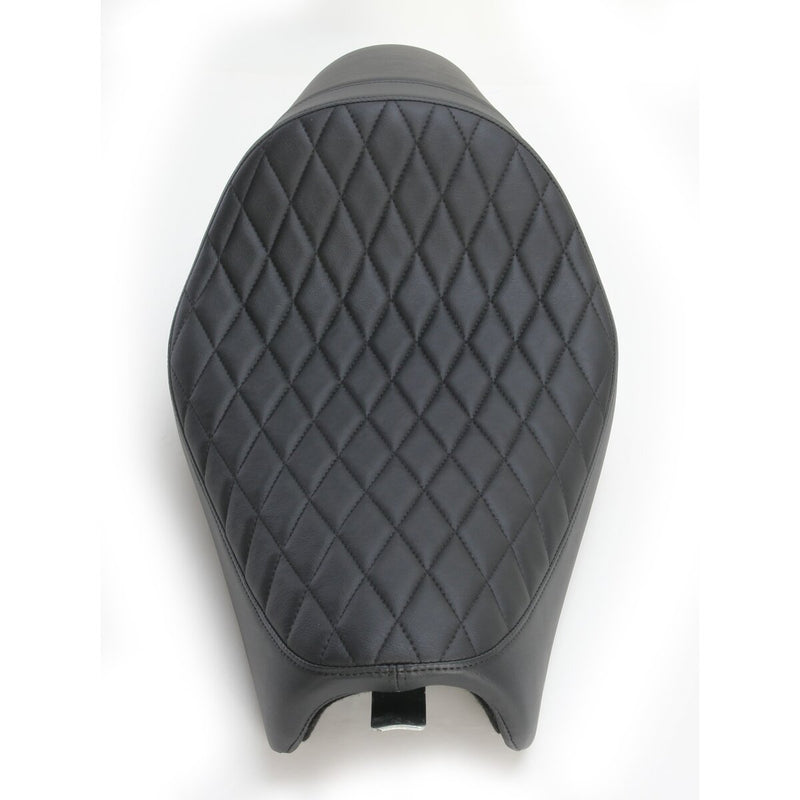 DRAG SPECIALTIES Predator Extended Reach Diamond Black Stitch Vinyl Seat - Black - Sportster '04-'22