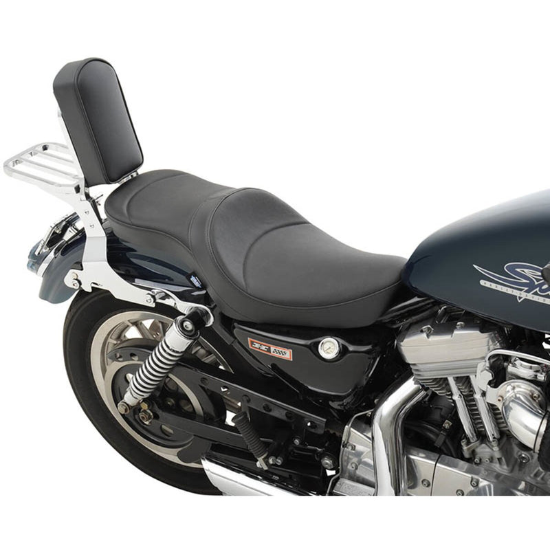 DRAG SPECIALTIES Low-Profile Double Bucket 2-Up  Mild Stitch Vinyl Seat - Black - Sportster '82-'03