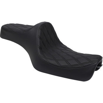 DRAG SPECIALTIES Predator III Double Diamond Black Stitch Vinyl Seat - Black - Sportster '04-'22