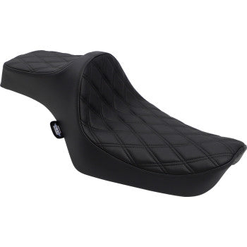 DRAG SPECIALTIES Predator III Double Diamond Black Stitch Vinyl Seat - Black - Sportster '82-'03