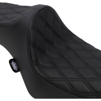 DRAG SPECIALTIES Predator III Double Diamond Black Stitch Vinyl Seat - Black - Sportster '82-'03