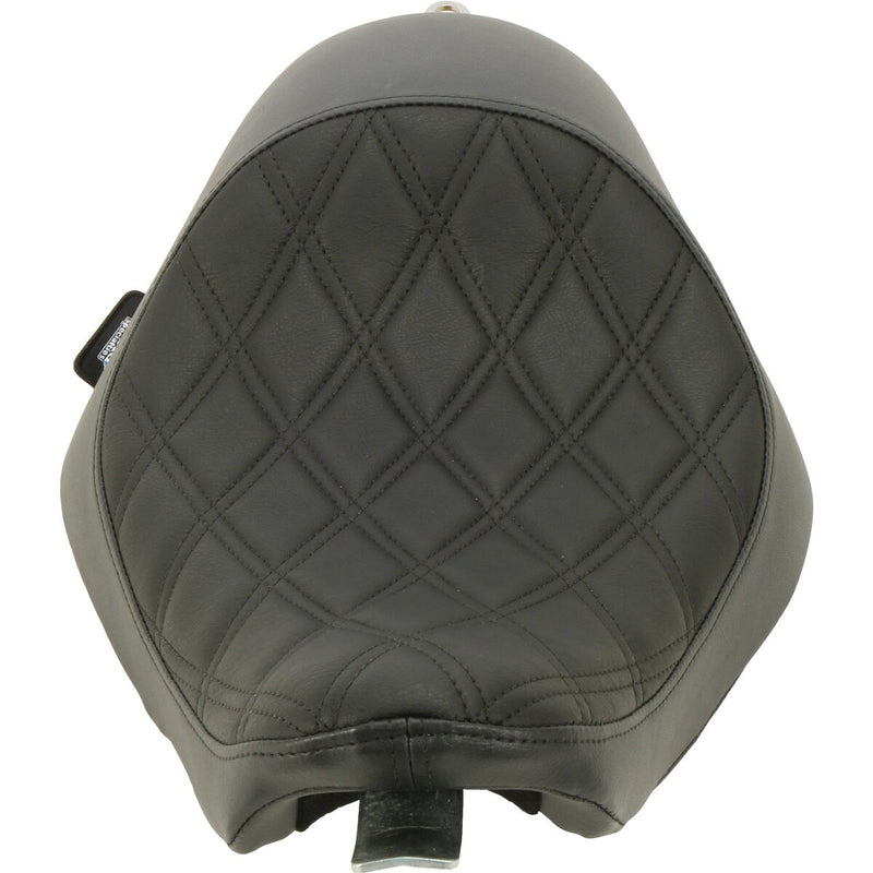 DRAG SPECIALTIES 3/4 Double Diamond Black Stitch Solo Vinyl Seat - Black - Sportster '04-'22