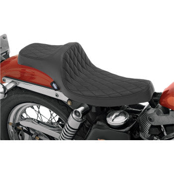 DRAG SPECIALTIES Predator III Diamond Black Stich Vinyl Seat - Black - Sportster '57-'78