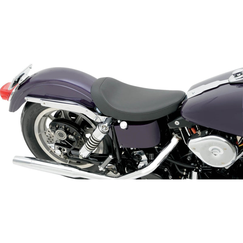 DRAG SPECIALTIES Low Profile  Solar-Reflective Leather Solo Seat - Black - FL / FX '58-'84