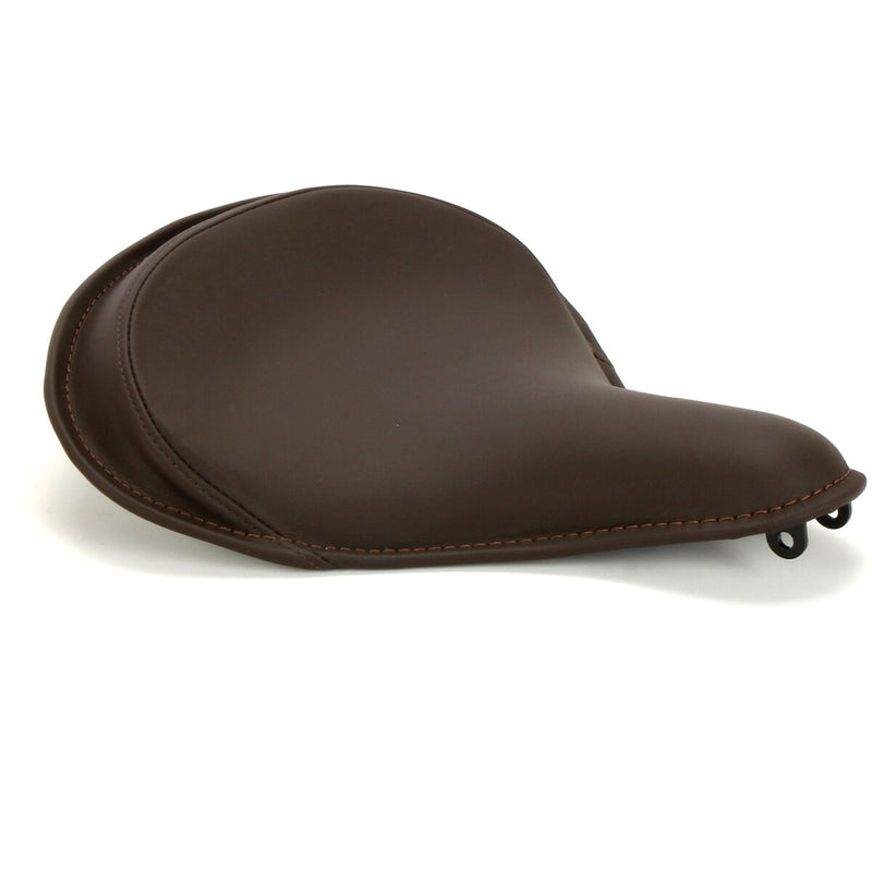 DRAG SPECIALTIES Seat - Spring Solo - Large - Brown Leather/Perimeter Stitch