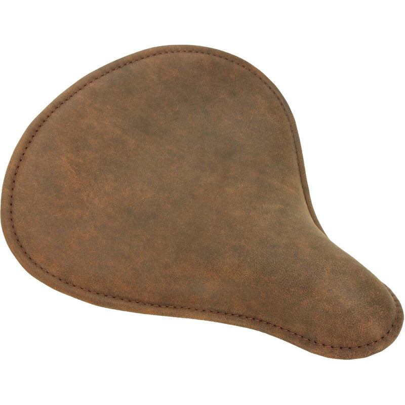 DRAG SPECIALTIES Spring Solo Seat - Large - Low-Profile - Brown w/ Perimeter Stitch