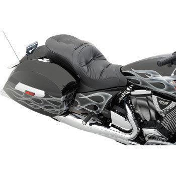DRAG SPECIALTIES Low-Profile Touring Seat - Pillow Style - Black - Victory '10-'15