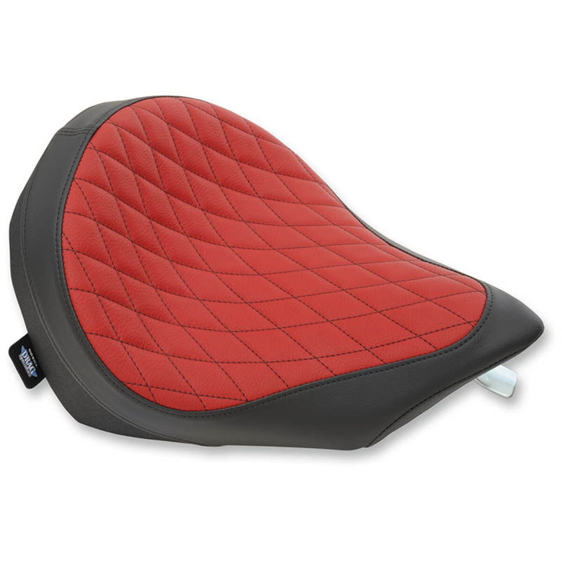 DRAG SPECIALTIES Low Solo Seat - Diamond Stitch - Black/Red - Victory '03-'17