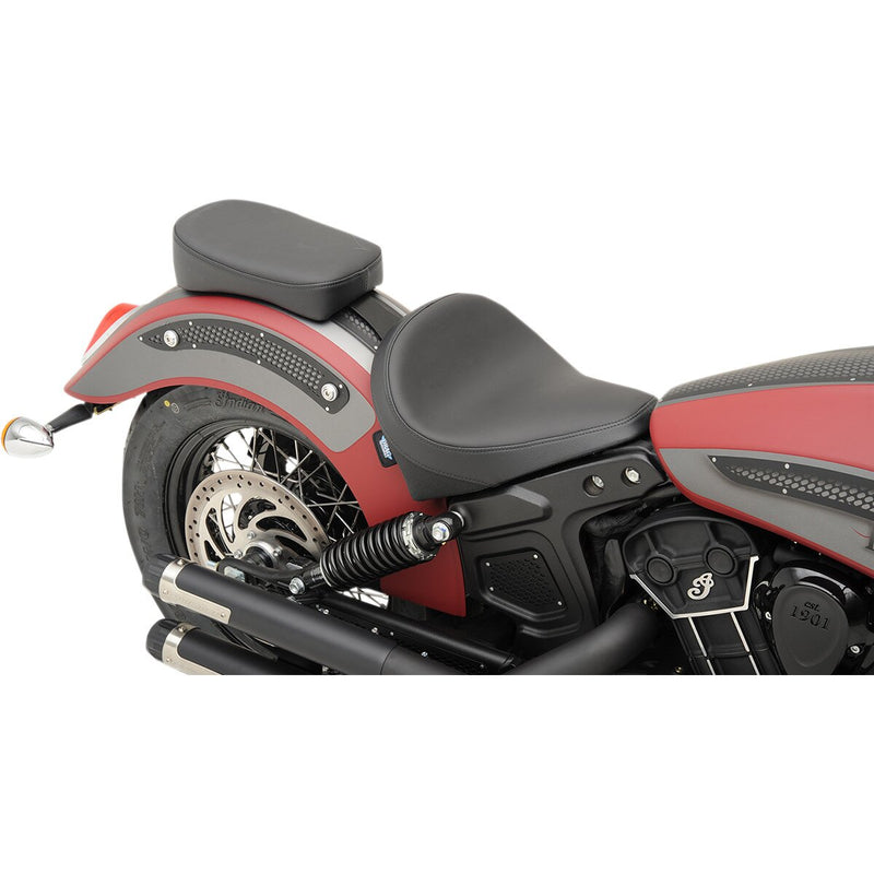 DRAG SPECIALTIES Bobber-Style Smooth Rear Pillion Pad Solar-Reflective Leather Seat - Black - Scout Bobber '18-'22